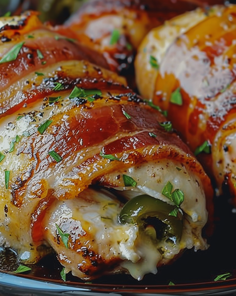 Bacon-Wrapped Jalapeño Popper Stuffed Chicken