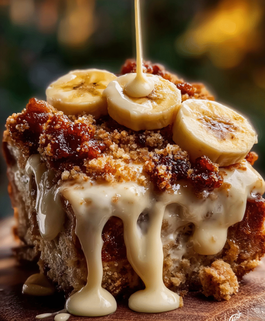 Banana Crunch Bread Pudding