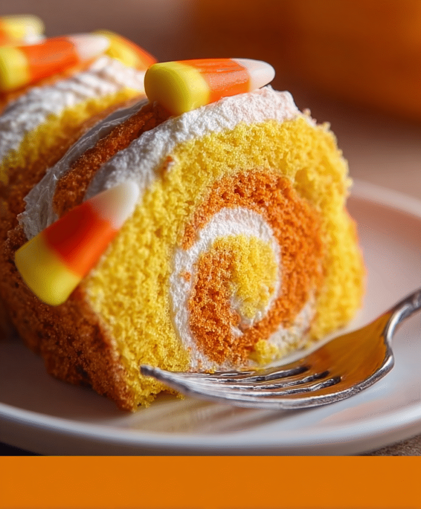 Candy Corn Swirl Cake Roll