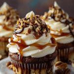 Caramel Pecan Swirl Cupcakes