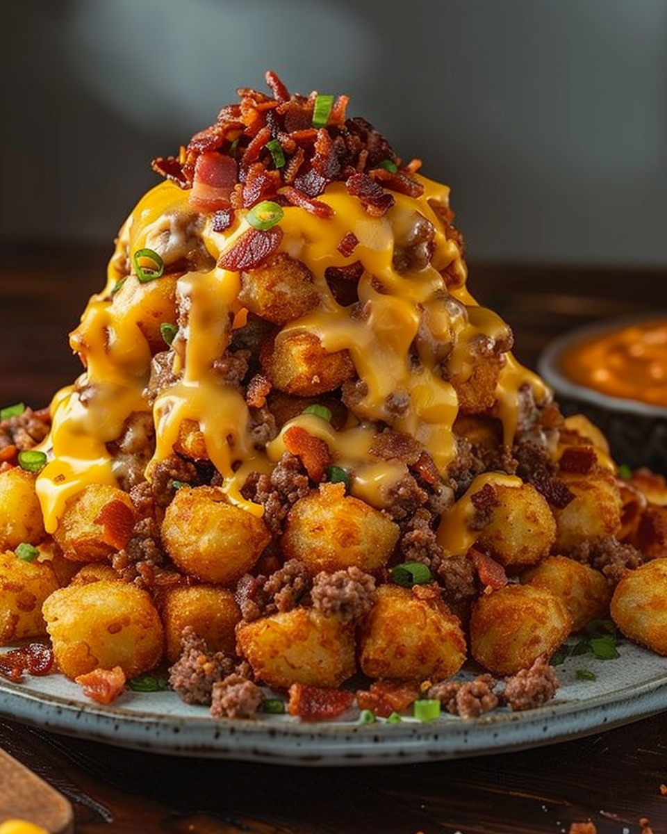 Cheesy Bacon Beef Tot Mountain
