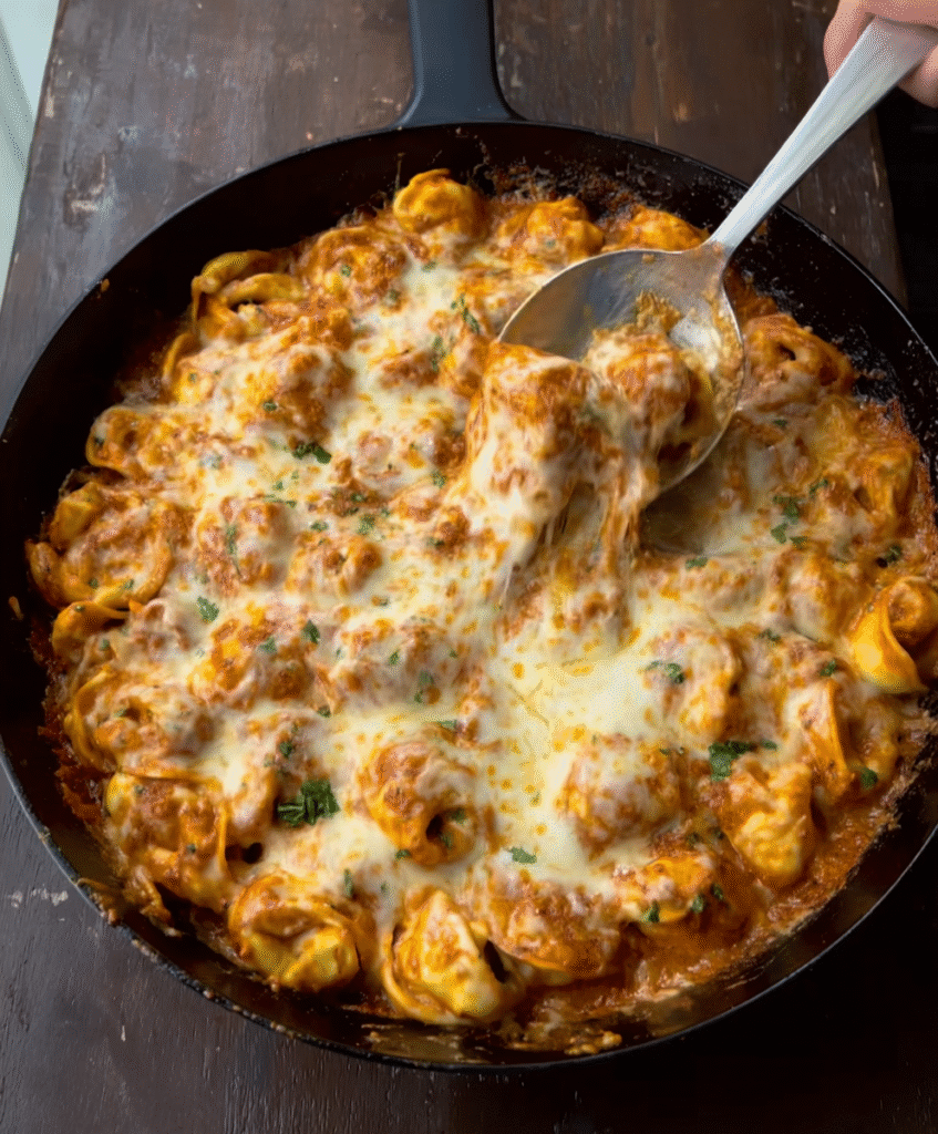 Cheesy Baked Tortellini Skillet