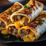 Cheesy Beef Crunch Wrap Rolls