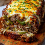 Cheesy Philly Steak Stuffed Meatloaf