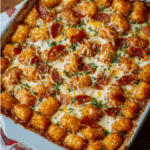 Cheesy Tater Tot Pizza Casserole