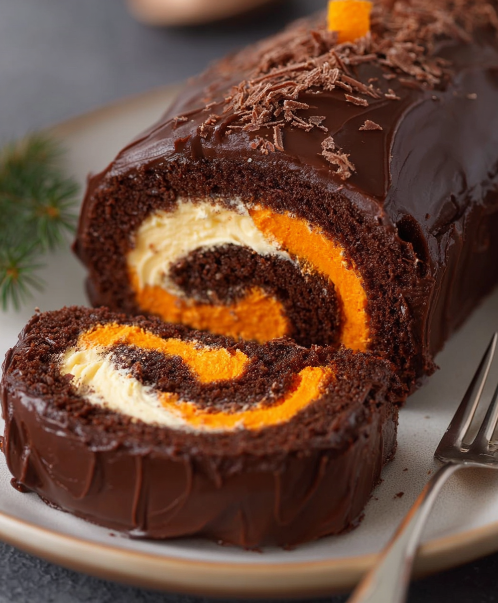 Chocolate Orange Yule Log