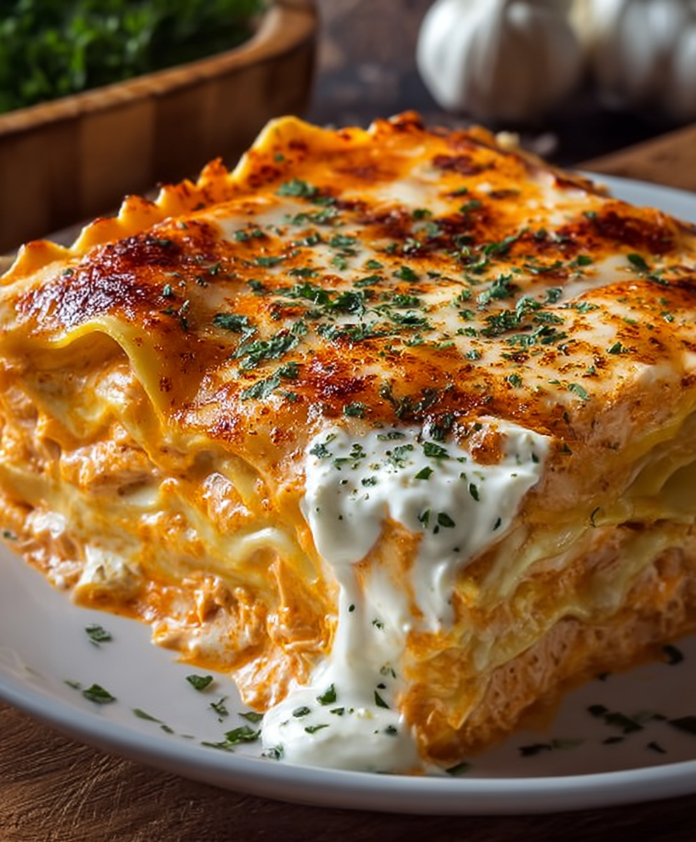 Creamy Buffalo Chicken Lasagna