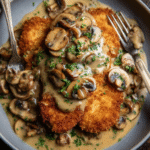 Crispy Chicken Cutlets with Creamy Mushroom Gravy
