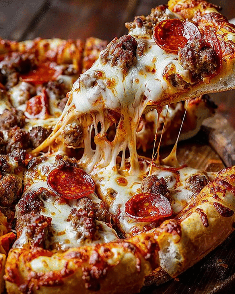Deep Dish Stuffed Meat Lovers Pizza Pie