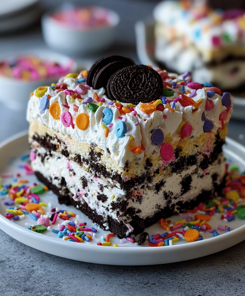Funfetti Oreo Icebox Cake