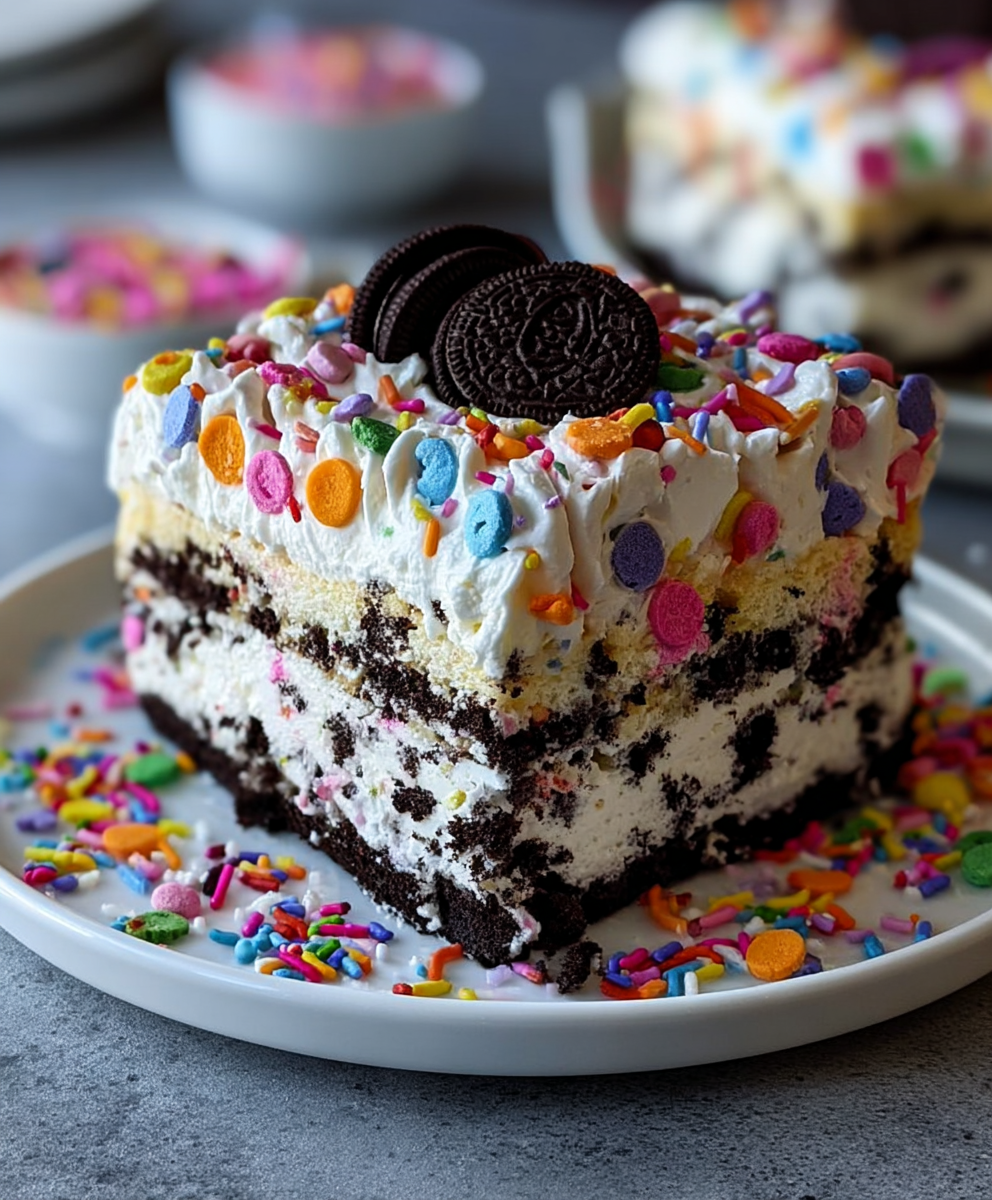 Funfetti Oreo Icebox Cake
