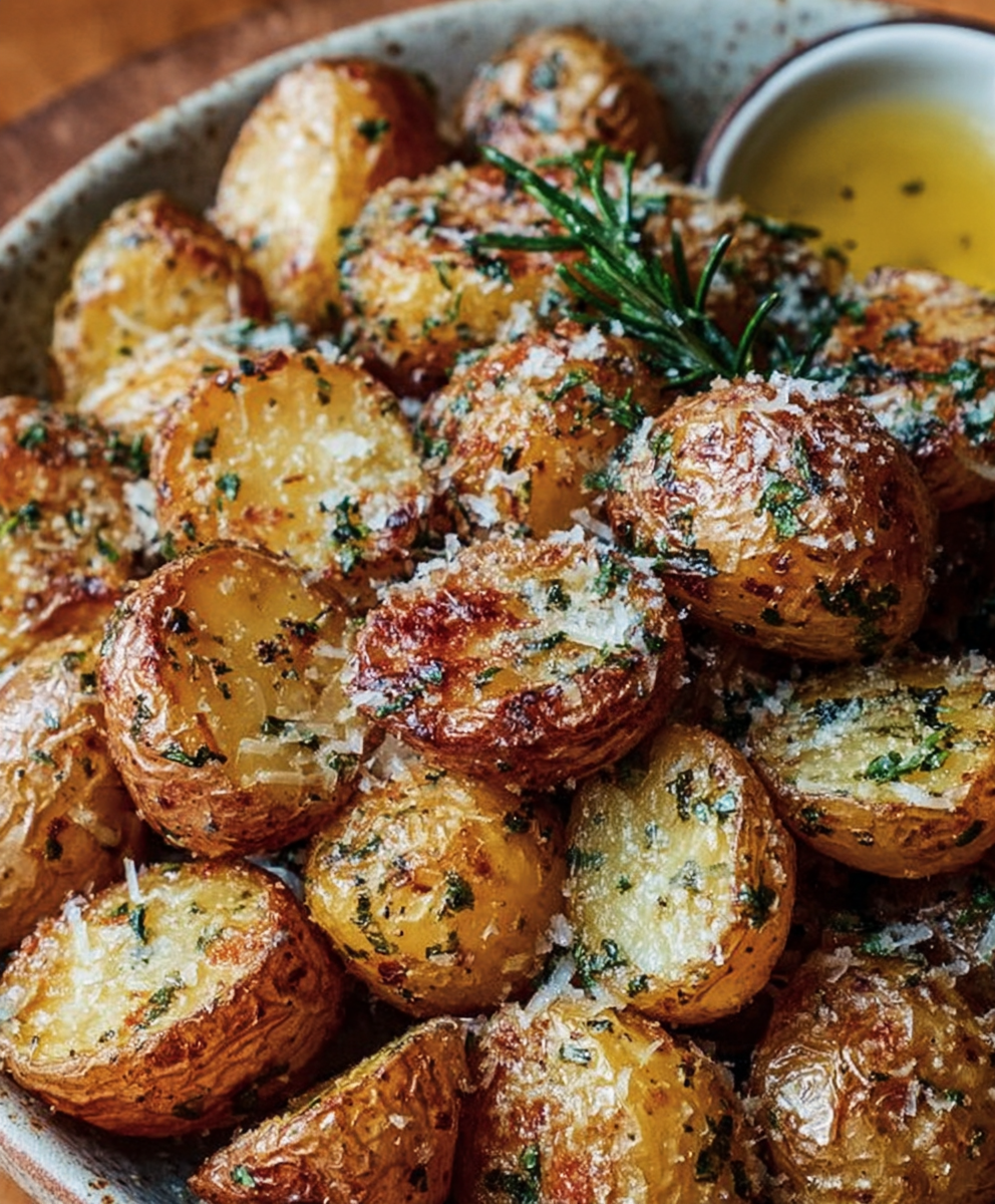Garlic Parmesan Roasted Baby Potatoes