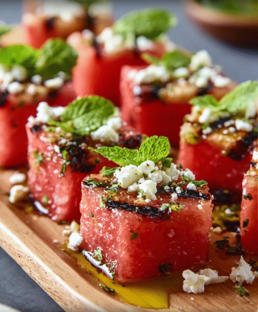 Grilled Watermelon Feta Bites