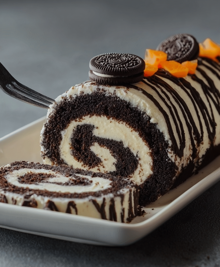 Halloween Oreo Roll Cake