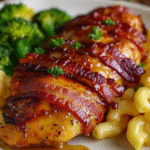 Honey Garlic Glazed Bacon-Wrapped Chicken