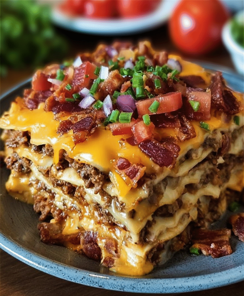 Loaded Bacon Cheeseburger Lasagna