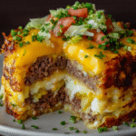 Loaded Cheeseburger Casserole Stack