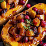 Maple-Roasted Butternut Boats with Apple Cranberry Filling