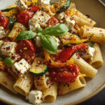 Mediterranean Roasted Veggie Pasta with Feta