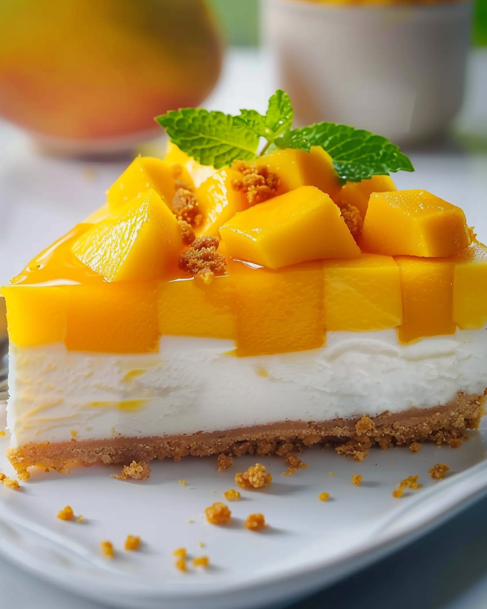 No-Bake Mango Cheesecake