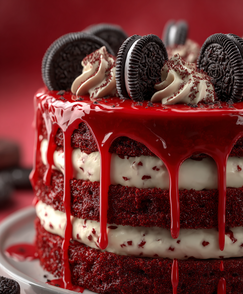 Red Velvet Oreo Layer Cake