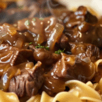 Savory Beef Tips & Gravy with Buttered Egg Noodles