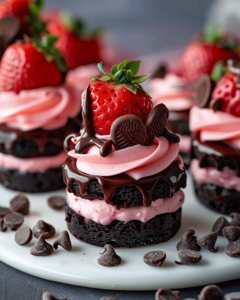 Strawberry Chocolate Bliss Cakes