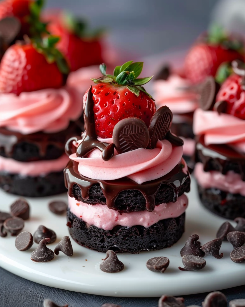Strawberry Chocolate Bliss Cakes