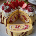 Strawberry Swiss Roll Cheesecake Delight