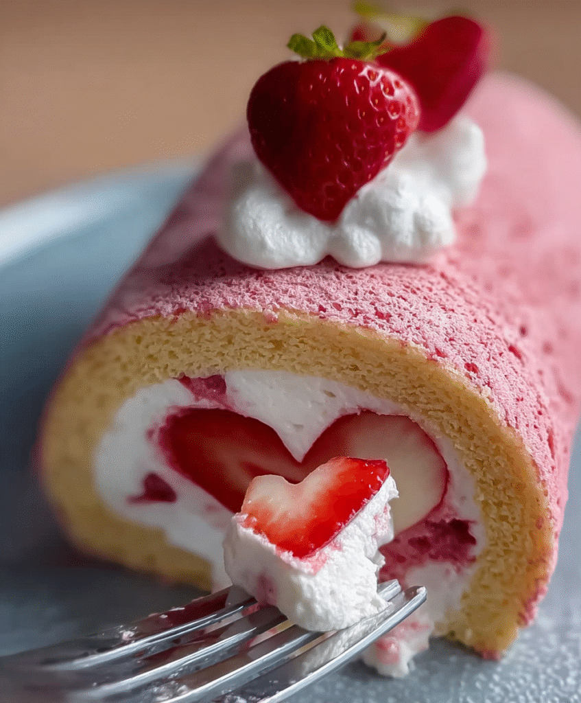 Sweetheart Strawberry Roll Cake