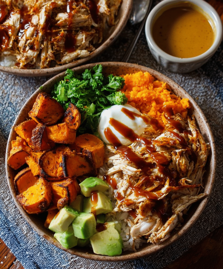 BBQ Chicken & Sweet Potato Bowls