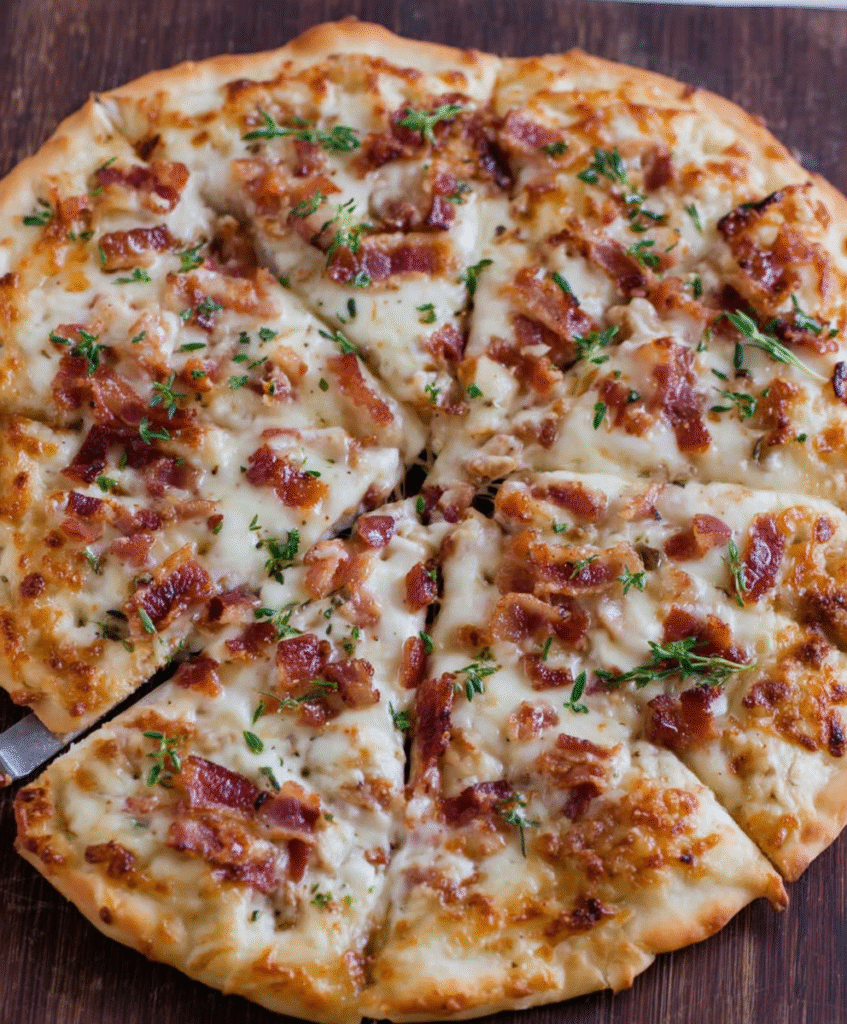 Bacon Alfredo Pizza