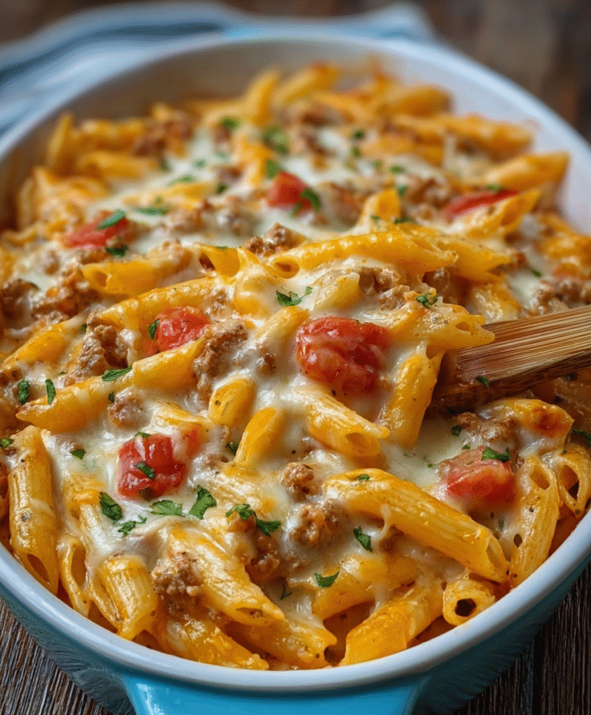 Best Cheesy Rotel Pasta Bake