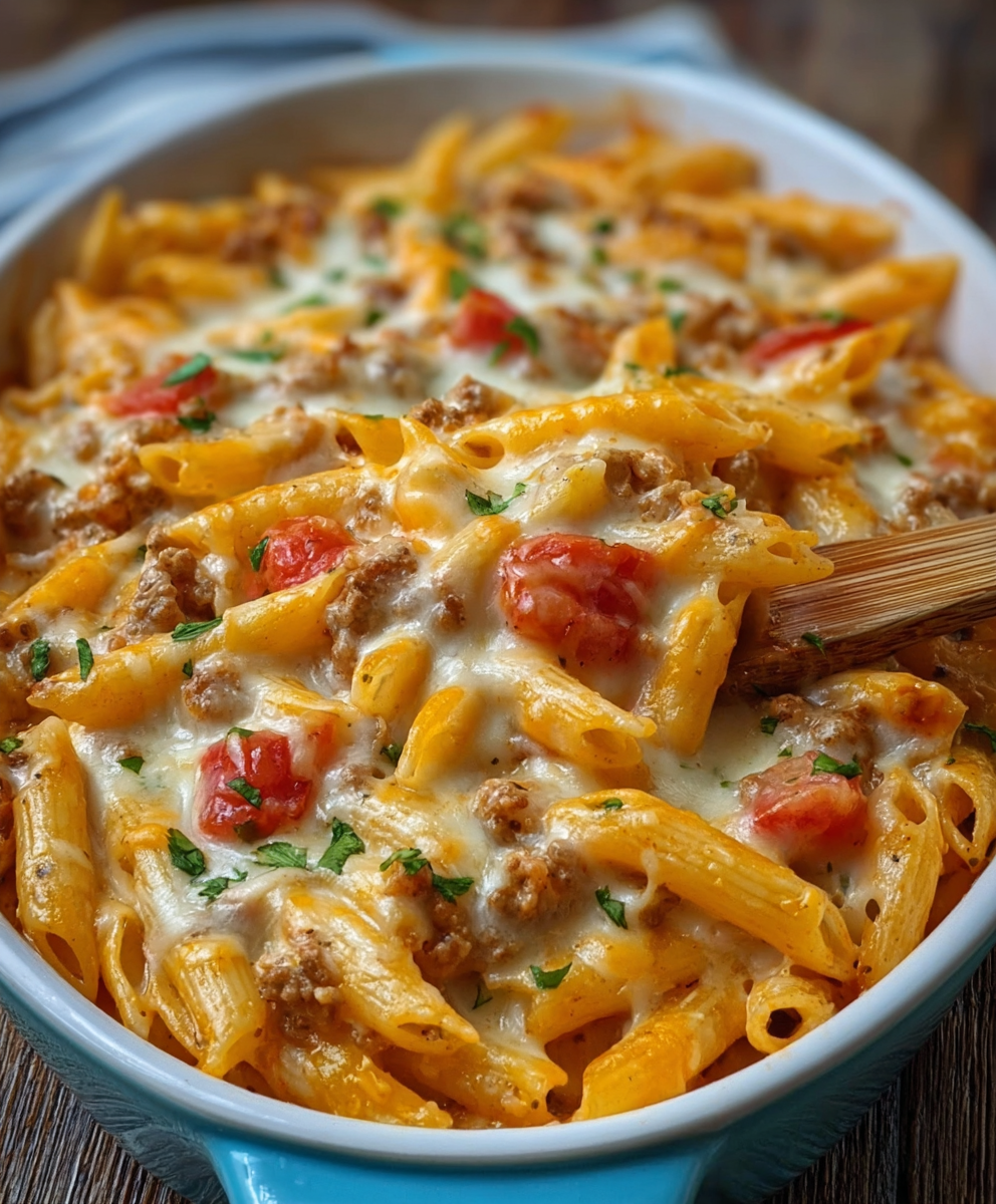 Best Cheesy Rotel Pasta Bake