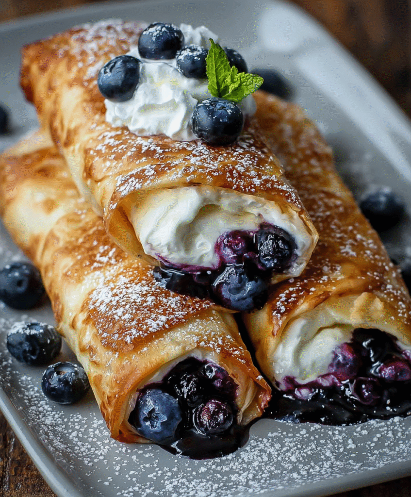 Blueberry Cheesecake Chimichangas