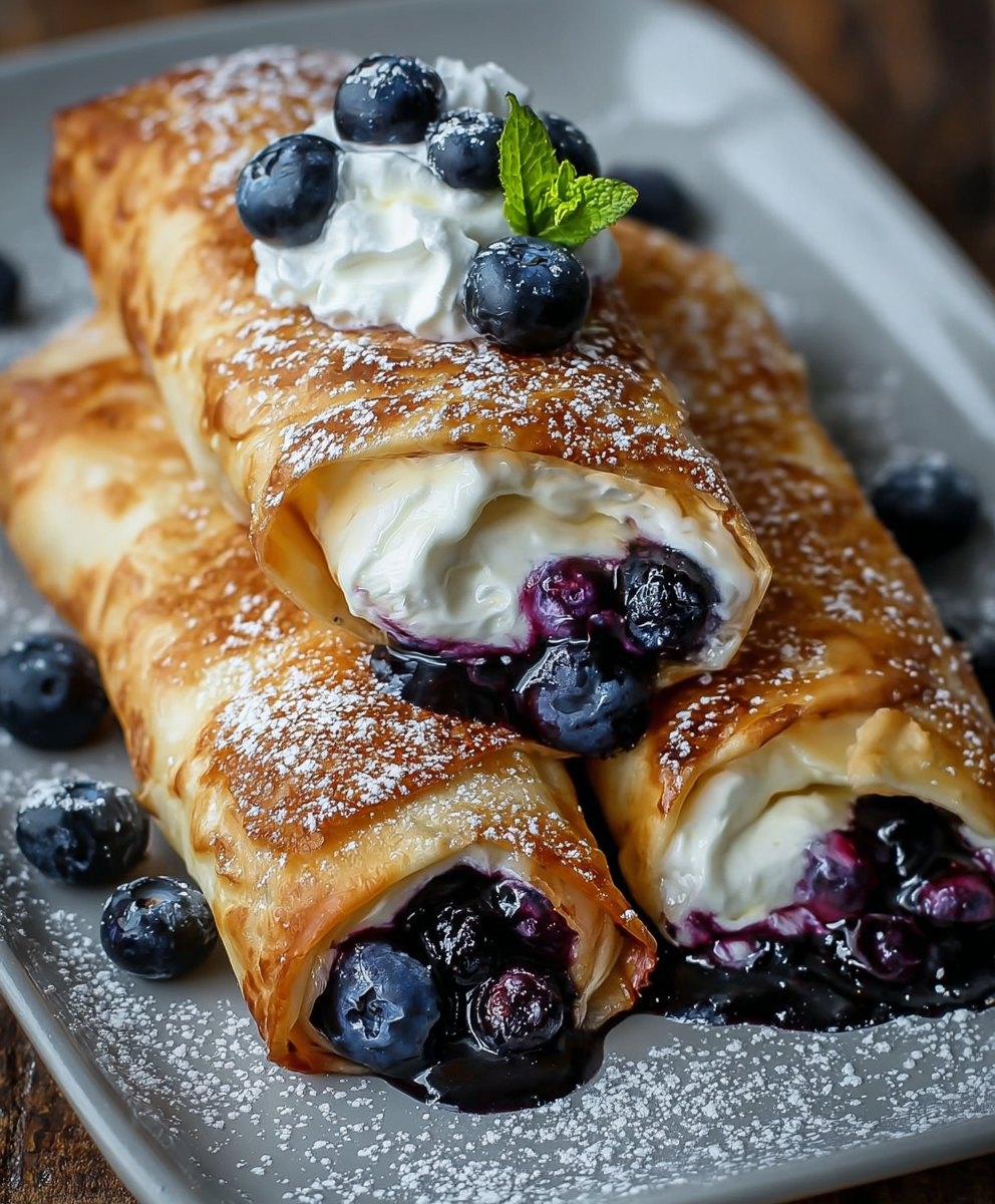 Blueberry Cheesecake Chimichangas