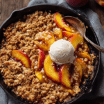 Brown Butter Peach Skillet Crisp