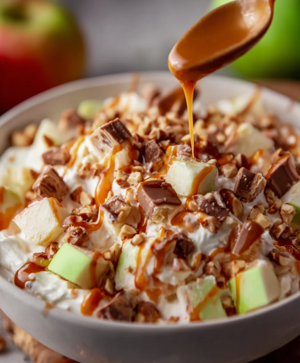 Caramel Apple Snickers Salad