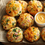 Cheddar-Ham Power Breakfast Biscuits