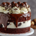 Chocolate Fudge Cookie Dough Layer Cake