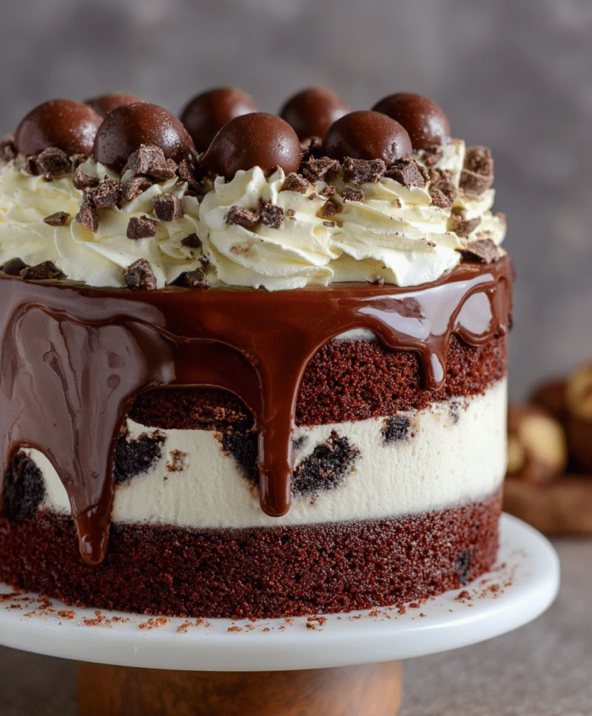 Chocolate Fudge Cookie Dough Layer Cake
