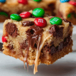 Christmas M&M Cookie Bars