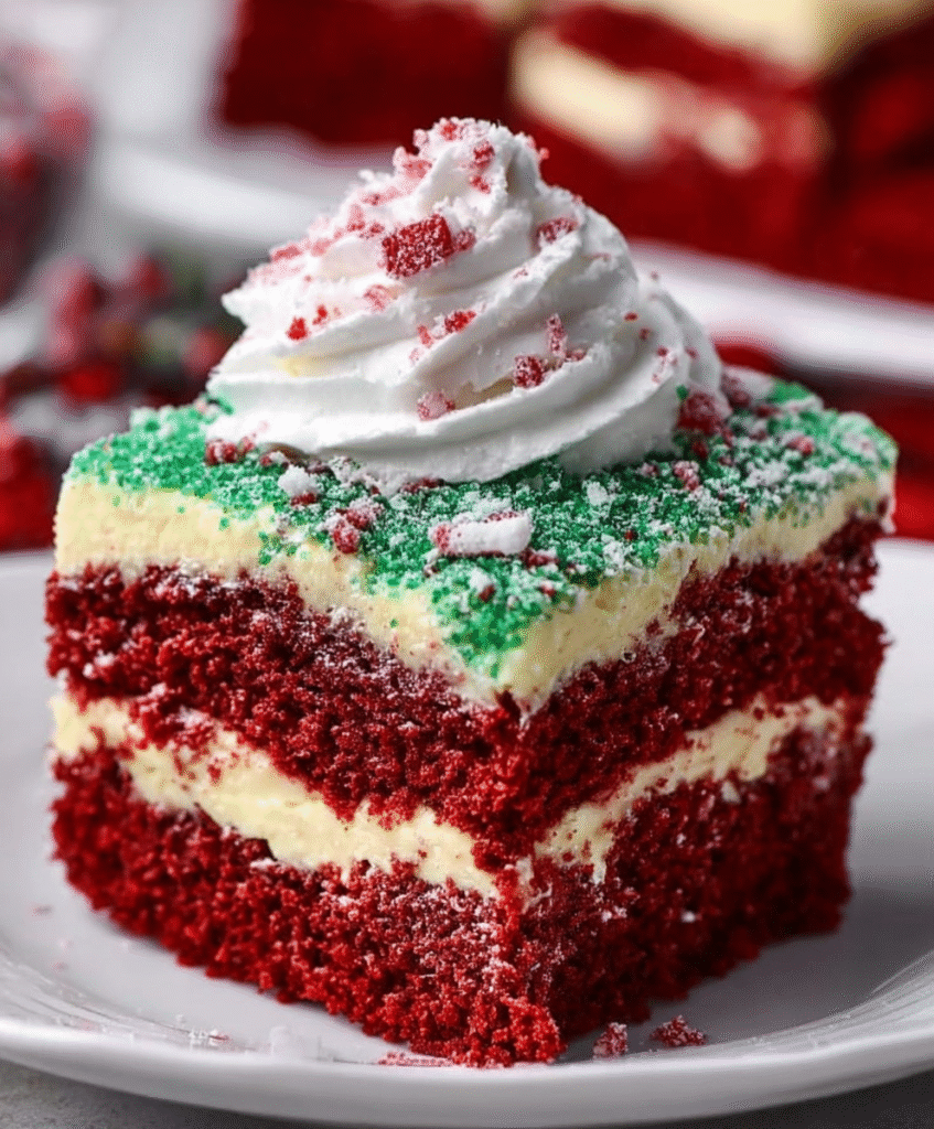 Christmas Red Velvet Poke Cake