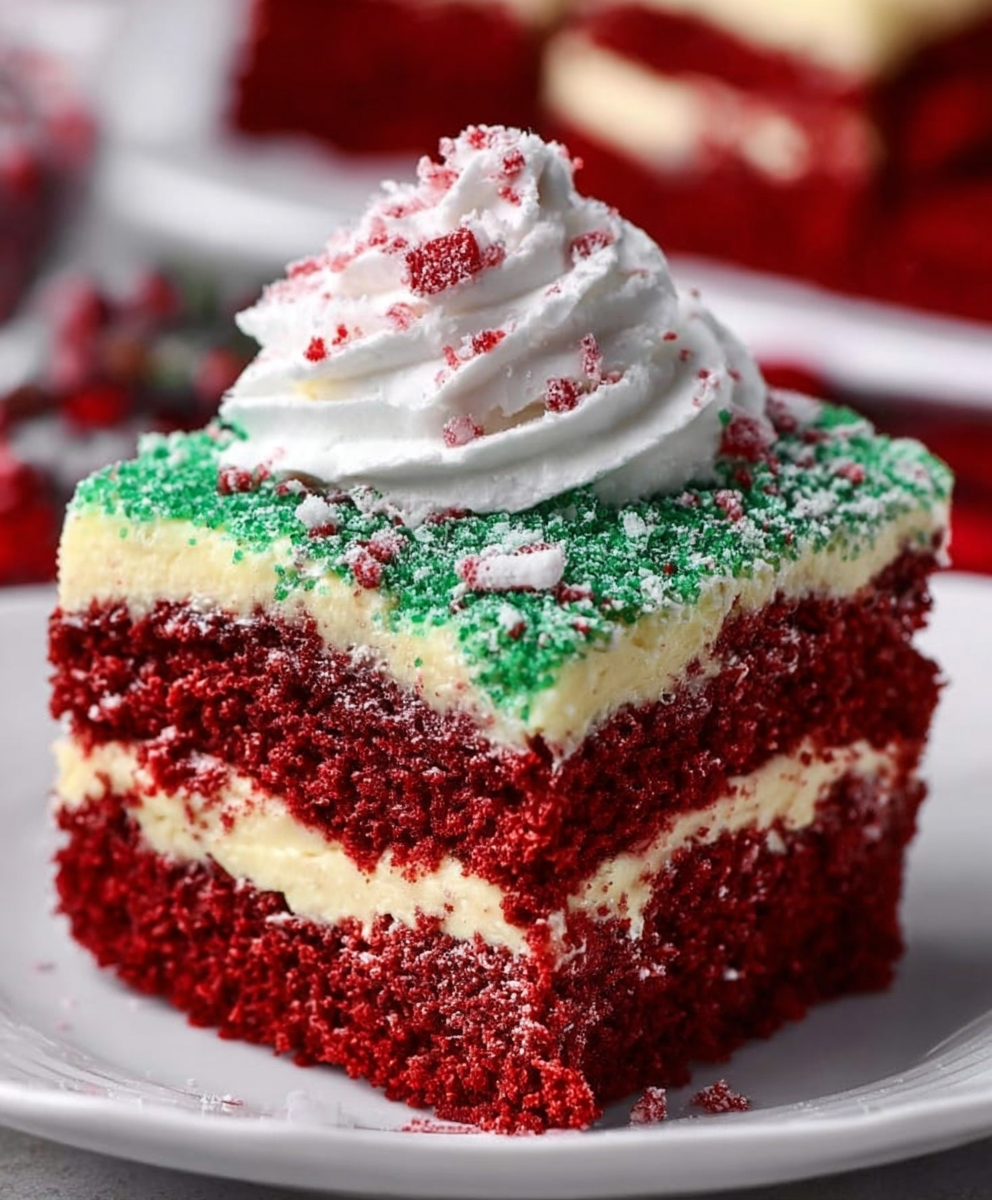 Christmas Red Velvet Poke Cake
