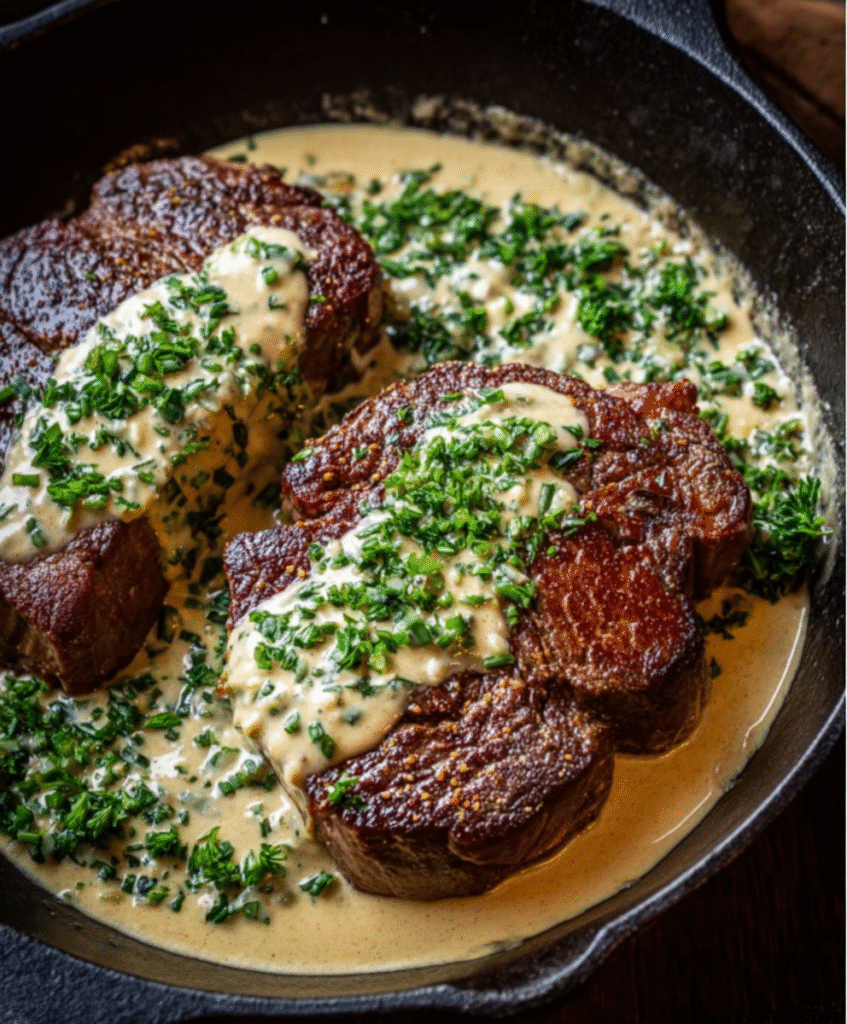 Cozy Gaelic Irish Steaks with Creamy Whiskey Sauce