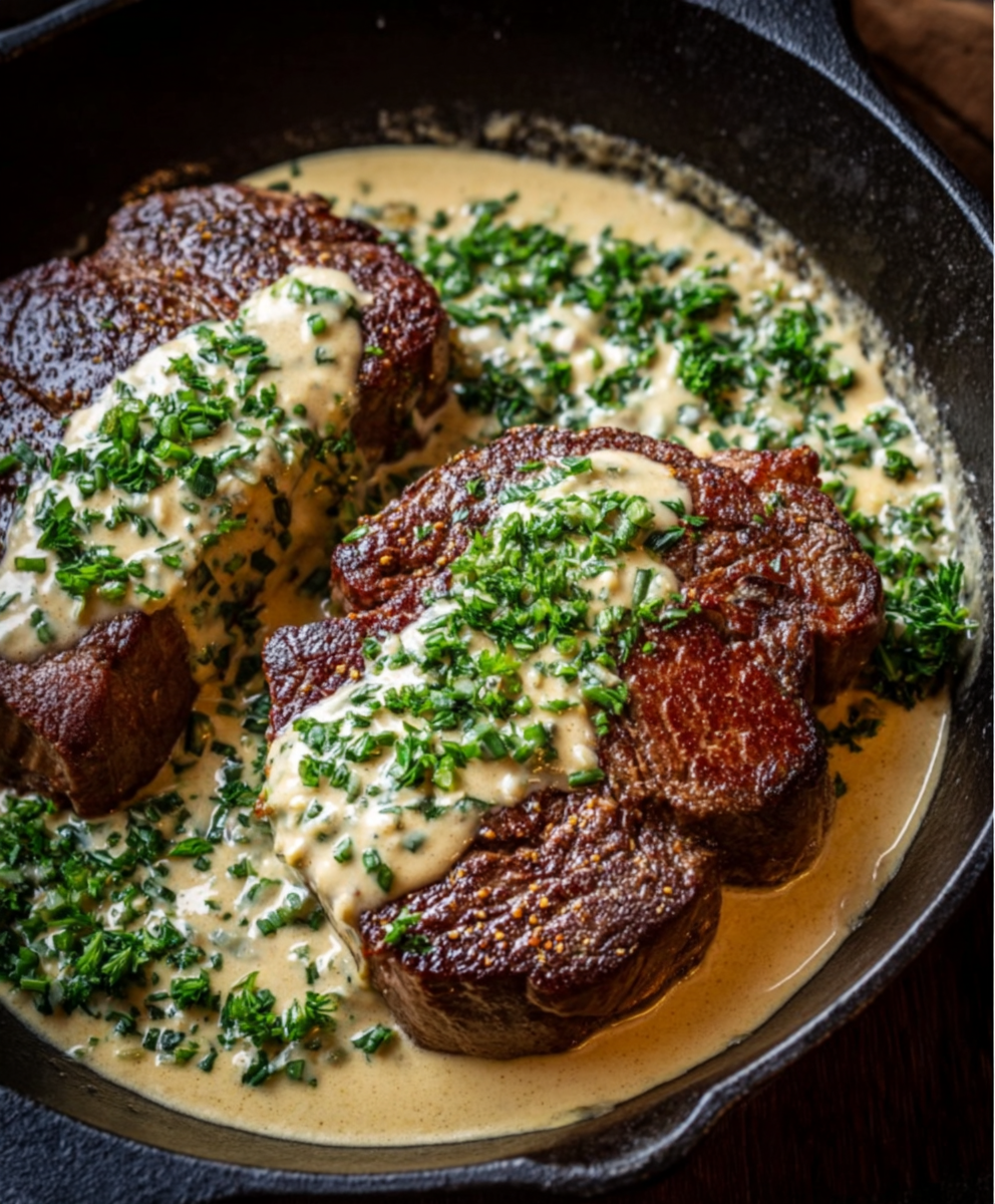 Cozy Gaelic Irish Steaks with Creamy Whiskey Sauce