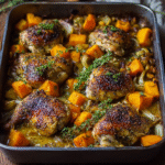 Cozy Roasted Chicken with Leeks & Butternut Squash Bake