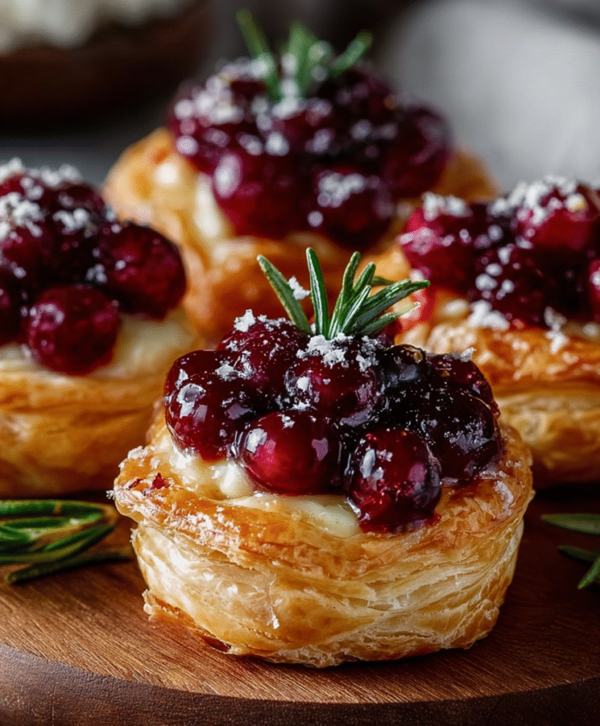 Cranberry Brie Puff Pastry Tartlets