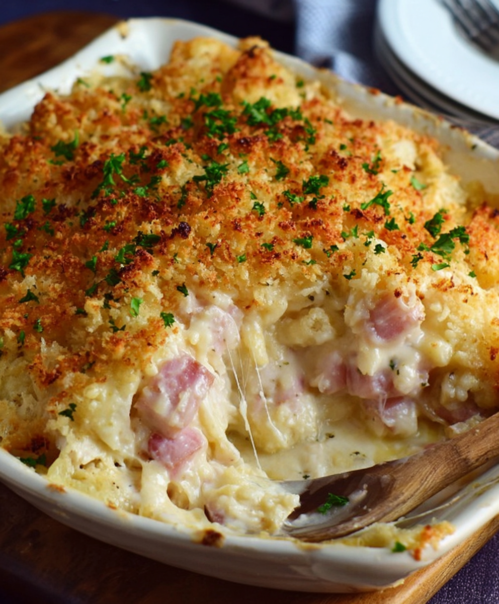 Creamy Chicken Cordon Bleu Casserole