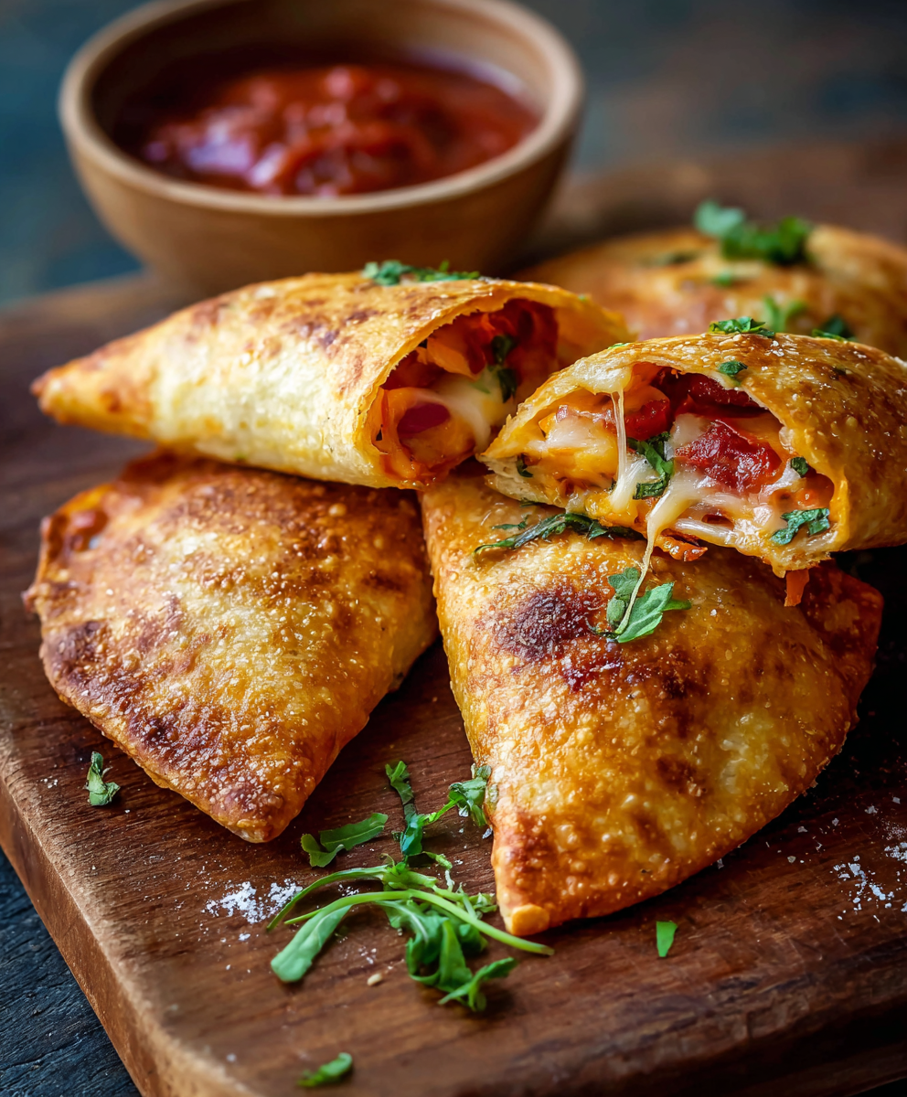 Crispy Tortilla Pizza Pockets
